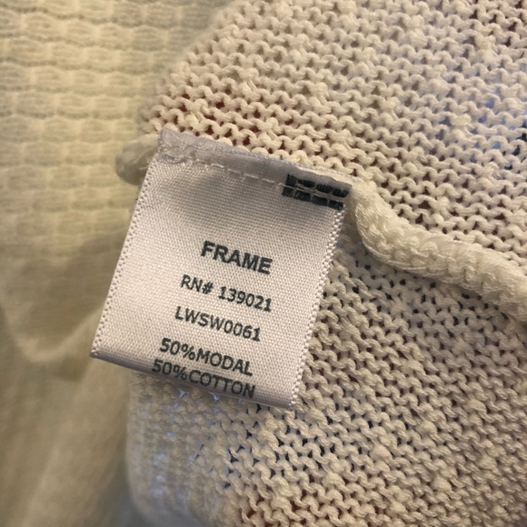 Frame Denim Crochet Lace Up Tee - Picture 6 of 7